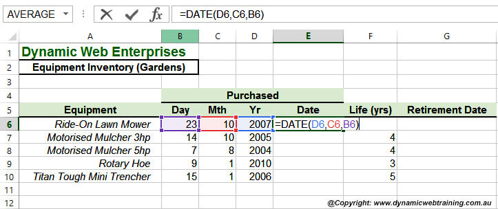 Excel Date Function - 1
