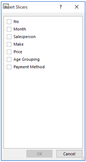 Creating Excel Slicers 2 - Dynamic Web Training