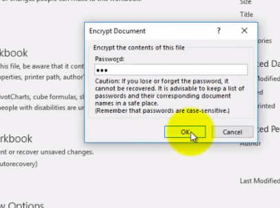 Excel Encrypt Password 2 - Dynamic Web Training