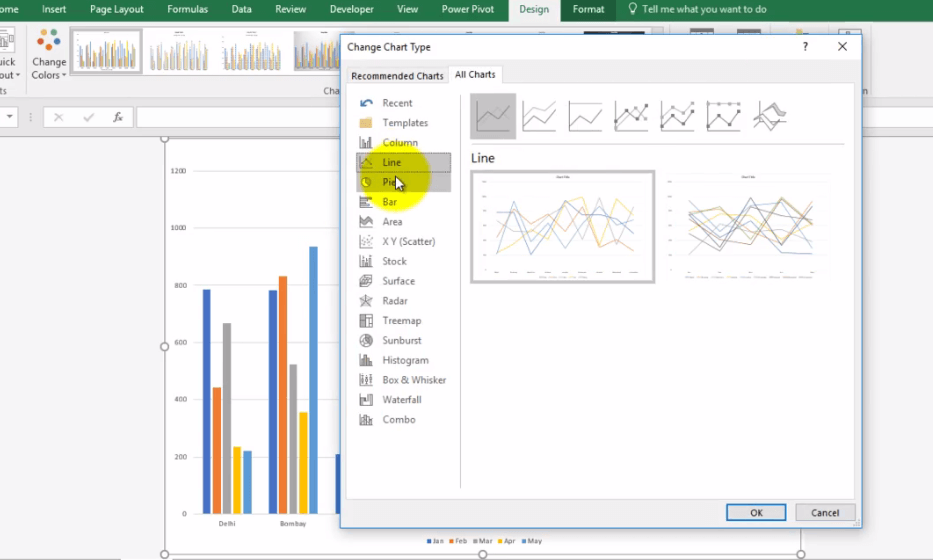 Excel Line Chart - Dynamic Web Training