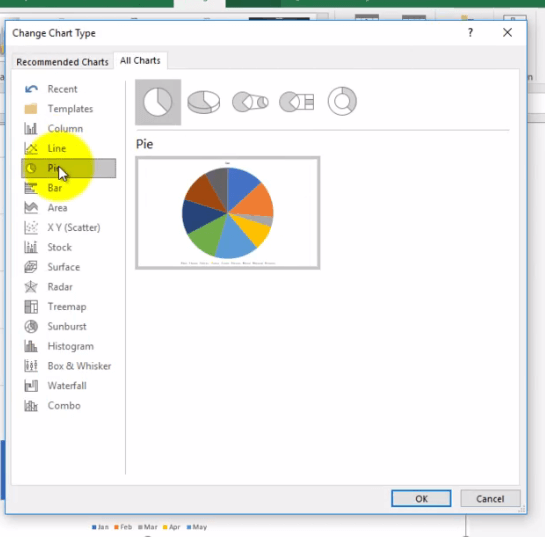 Excel Pie Chart - Dynamic Web Training