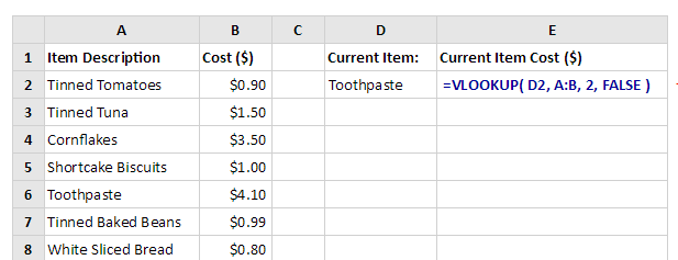 Excel VLOOKUP Step 1 - Dynamic Web Training