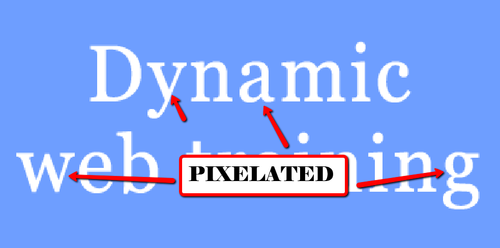 Photoshop Fonts Pixelated 1 - Dynamic Web Training