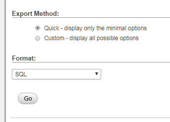 Wordpress phpMyAdmin DB Export Method - Dynamic Web Training