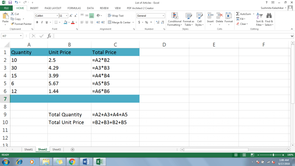 How to Create a Formula in Excel 2016 - Dynamic Web Training