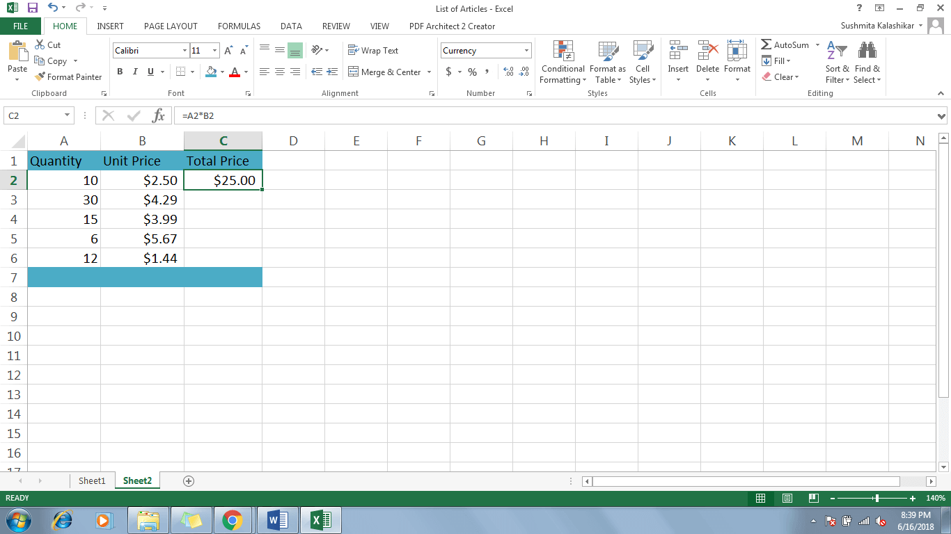 2 Copy Formula Adjacent Cell - Dynamic Web Training