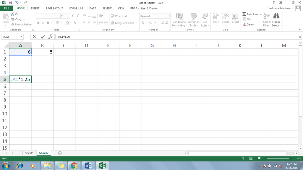 How to Create a Formula in Excel 2016 - Dynamic Web Training