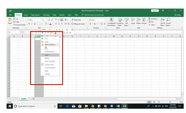 Excel 2016 Tips - Add Remove Cells 3 - Dynamic Web Training