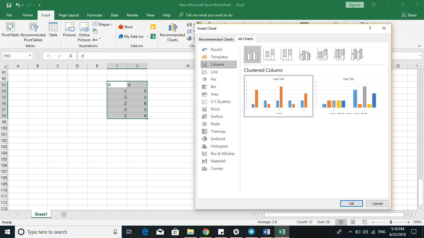 Excel 2016 Tips - Create Chart 1 - Dynamic Web Training