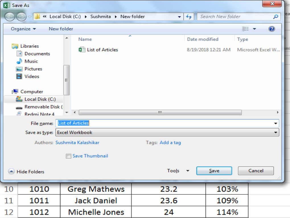 Fig-14 - F12 - Save As - Dynamic Web Training