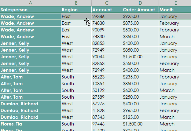 Pivot Table Step 1 - Dynamic Web Training