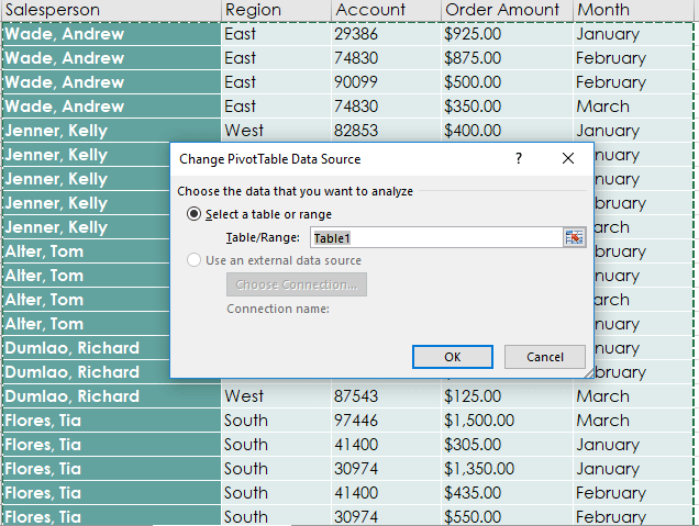 Pivot Table Step 11 b - Dynamic Web Training