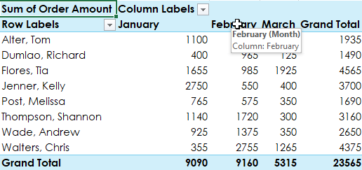 Pivot Table Step 4 c - Dynamic Web Training