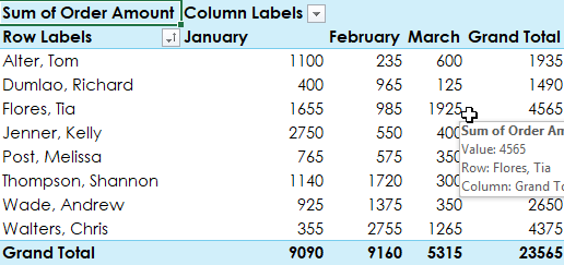 Pivot Table Step 5 - Dynamic Web Training