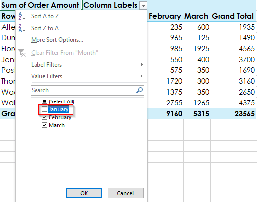 Pivot Table Step 7 a - Dynamic Web Training