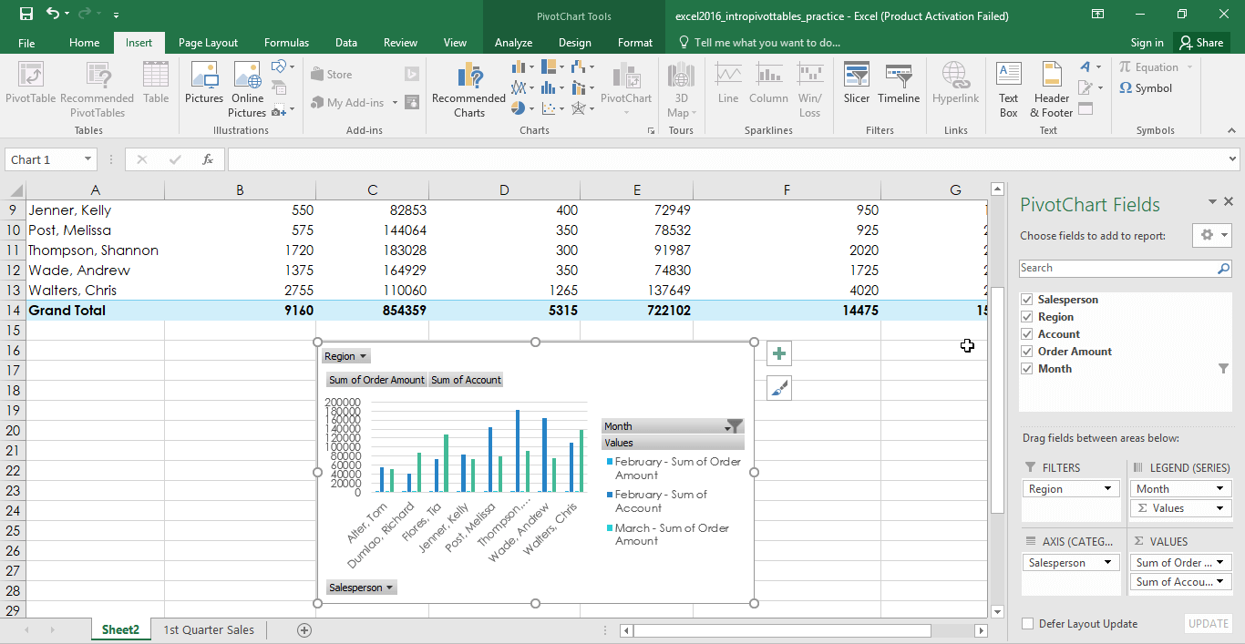 Pivot Table Step 9 c - Dynamic Web Training