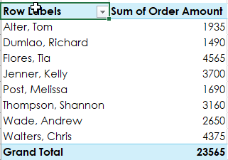 What is a Pivot Table 2 - Dynamic Web Training