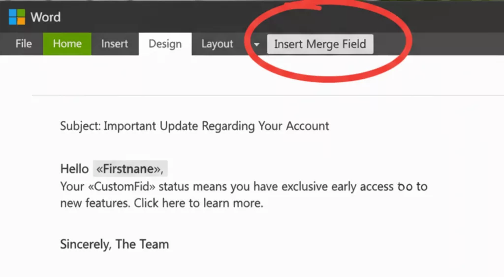 Mail Merge - Step 5