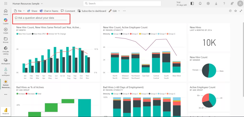 Power BI NLQ - Figure 1 - Dynamic Web Training