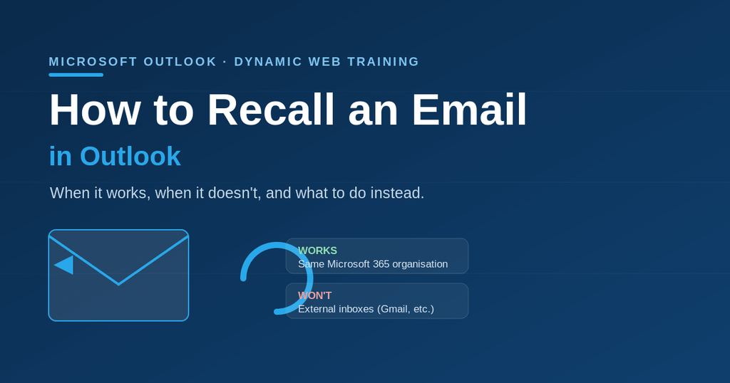 How to recall an email in Microsoft Outlook - Dynamic Web Training